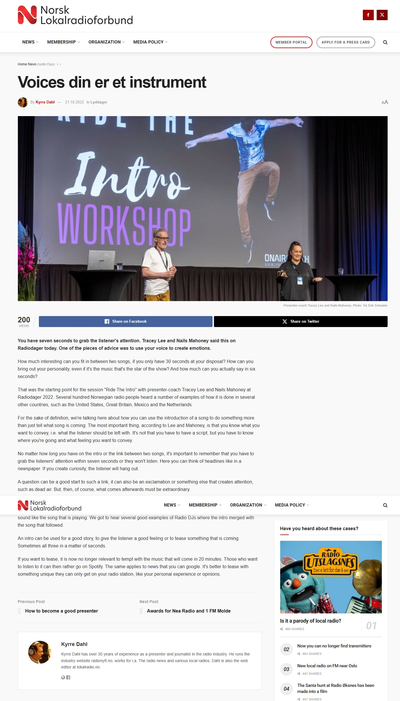 '7 seconds of radio presentation'